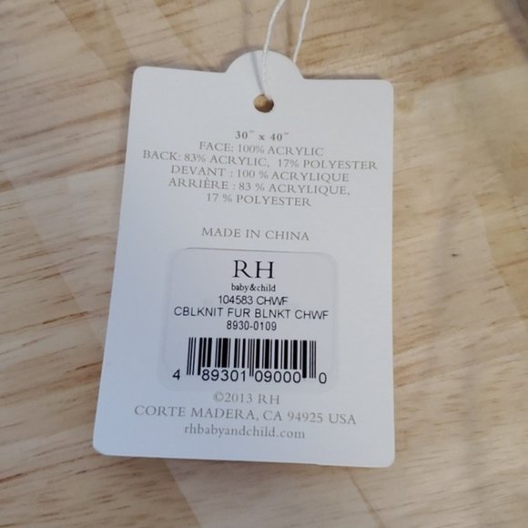 Restoration Hardware Baby & Child Luxe Fur Stroller Blanket - Wolf - Picture 4 of 5